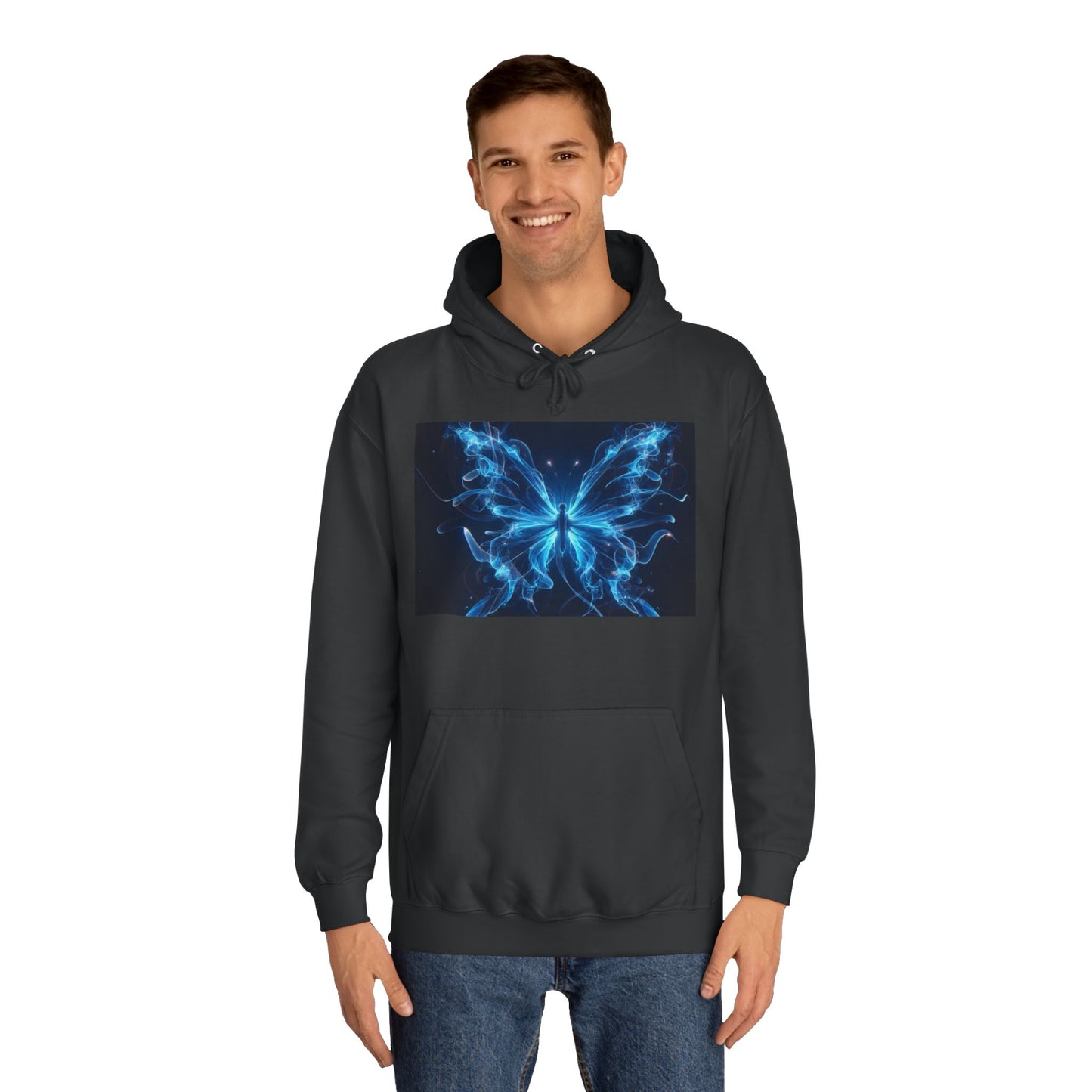 Neon Blue Butterfly Hoodie