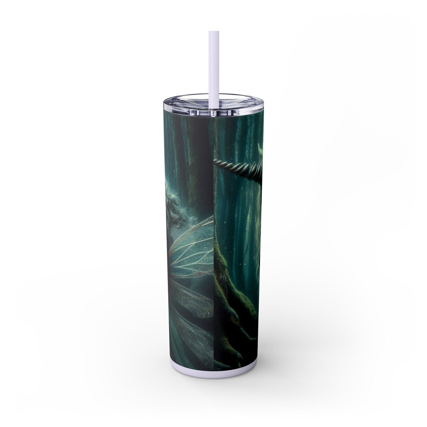Fairy & Unicorn Skinny Tumbler with Straw, 20oz