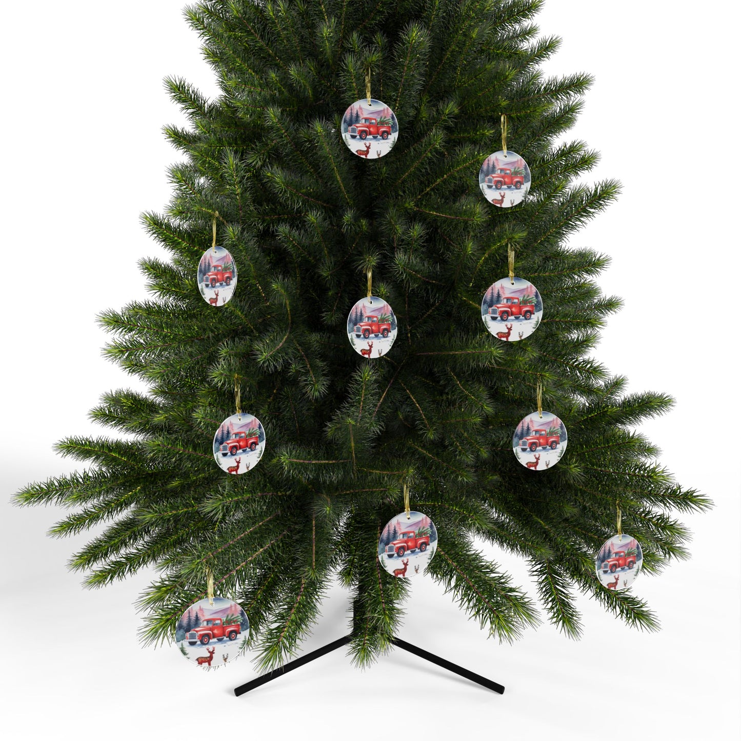 Red Truck Christmas Acrylic Ornaments