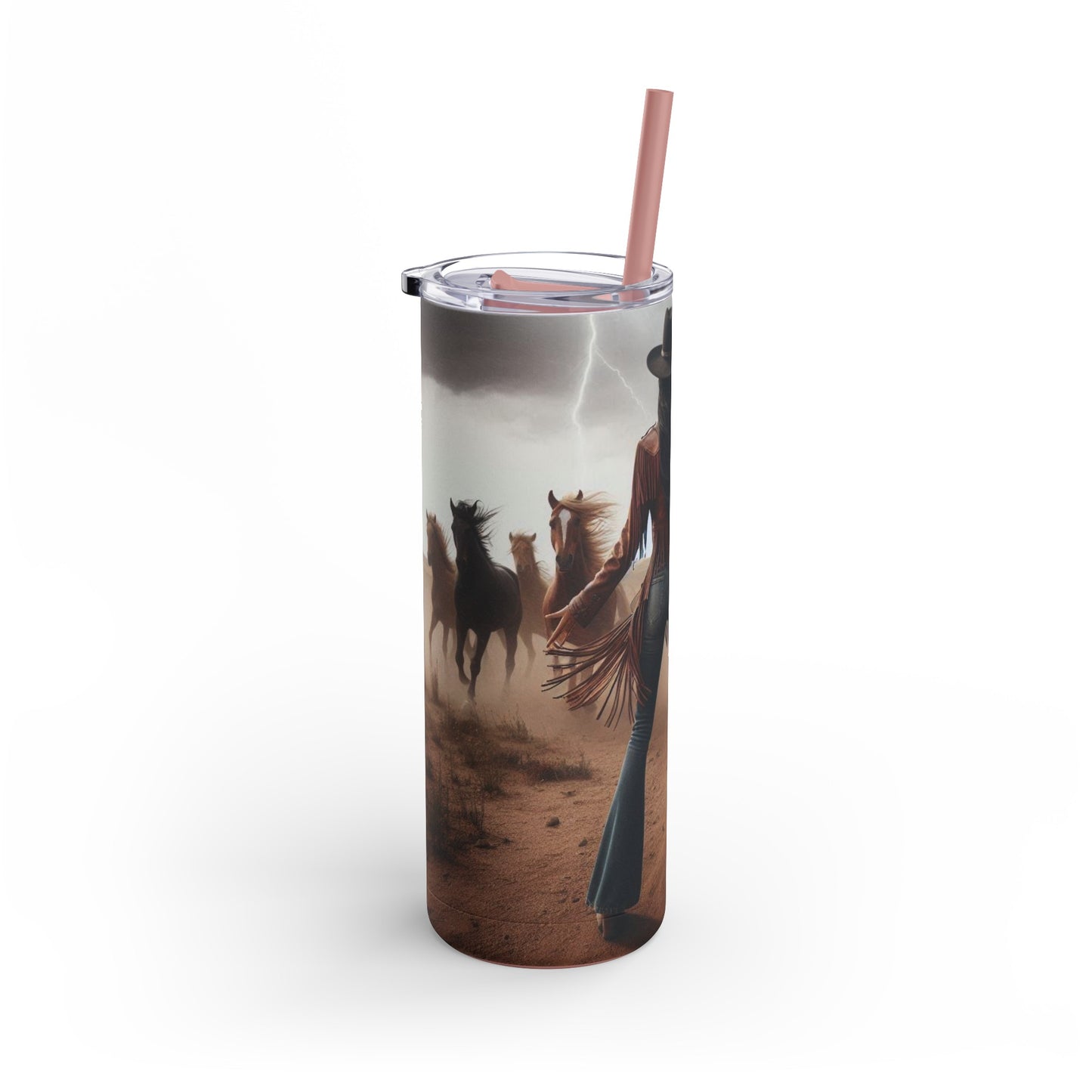 Wild Horses Cowgirl Skinny Matte Tumbler, 20oz