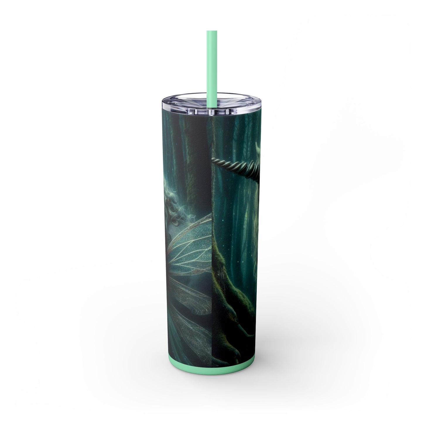 Fairy & Unicorn Skinny Tumbler with Straw, 20oz