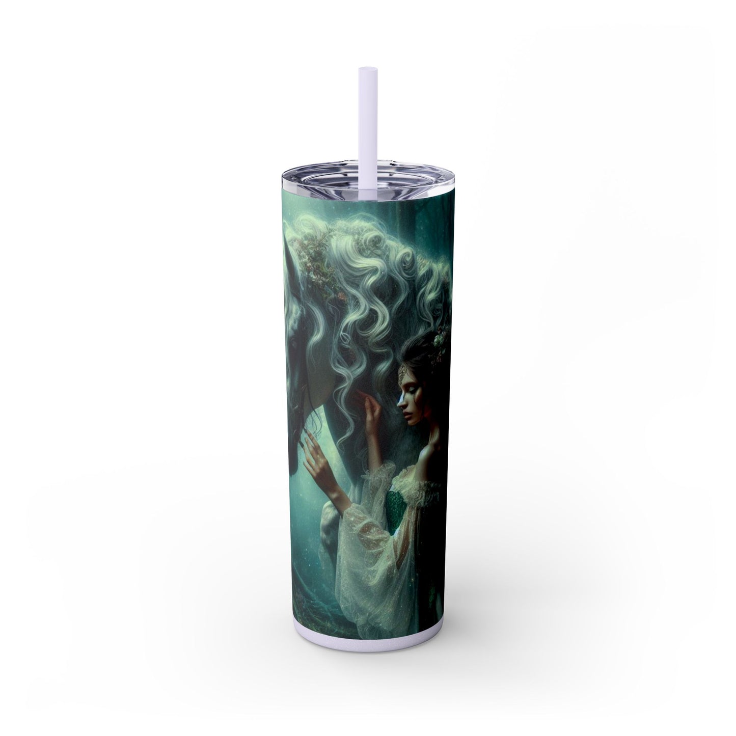 Fairy & Unicorn Skinny Tumbler with Straw, 20oz