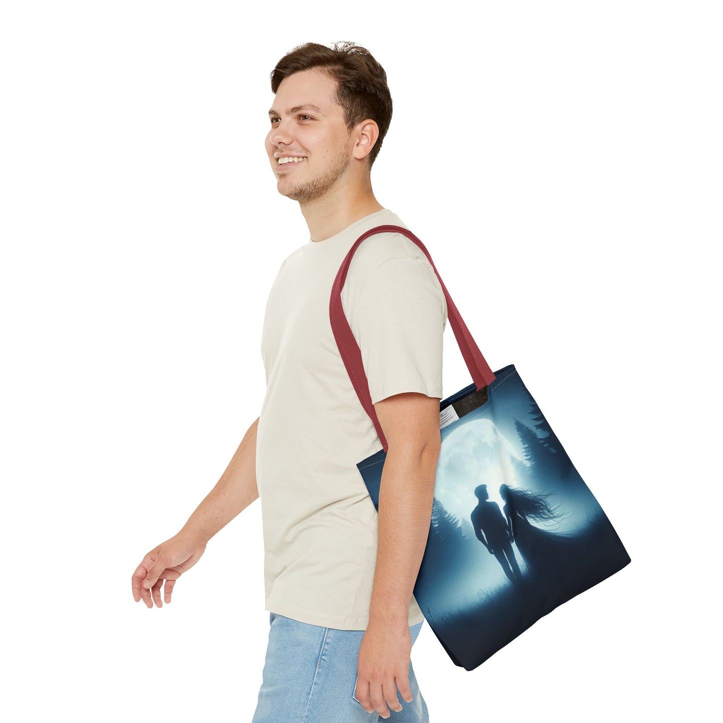 Couple Moonlight Silhouette Tote Bag (AOP)