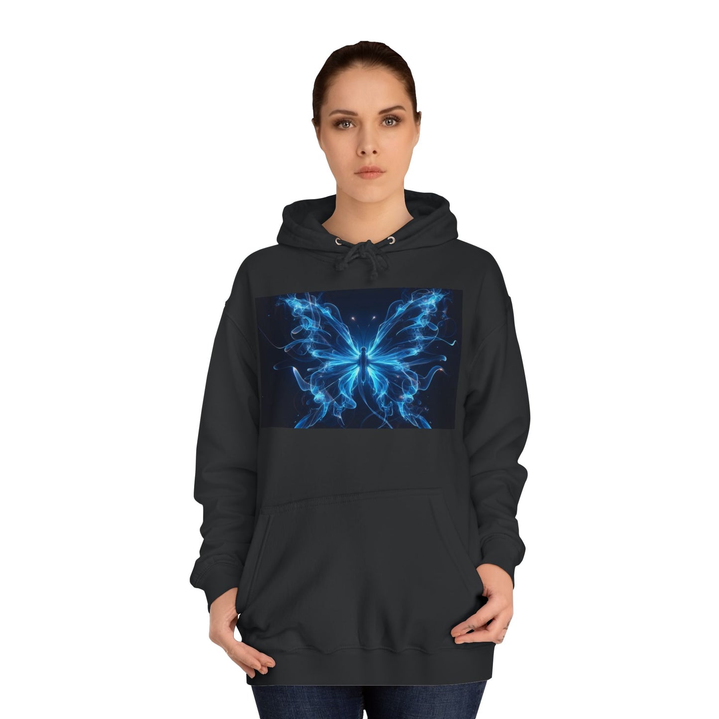 Neon Blue Butterfly Hoodie