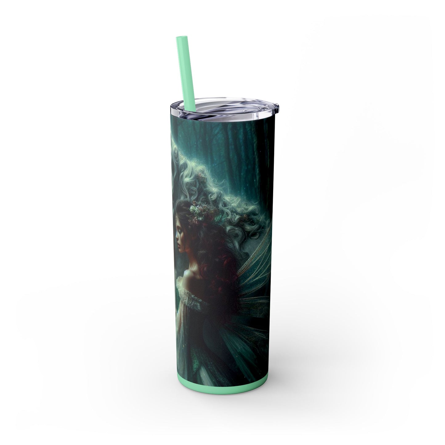 Fairy & Unicorn Skinny Tumbler with Straw, 20oz
