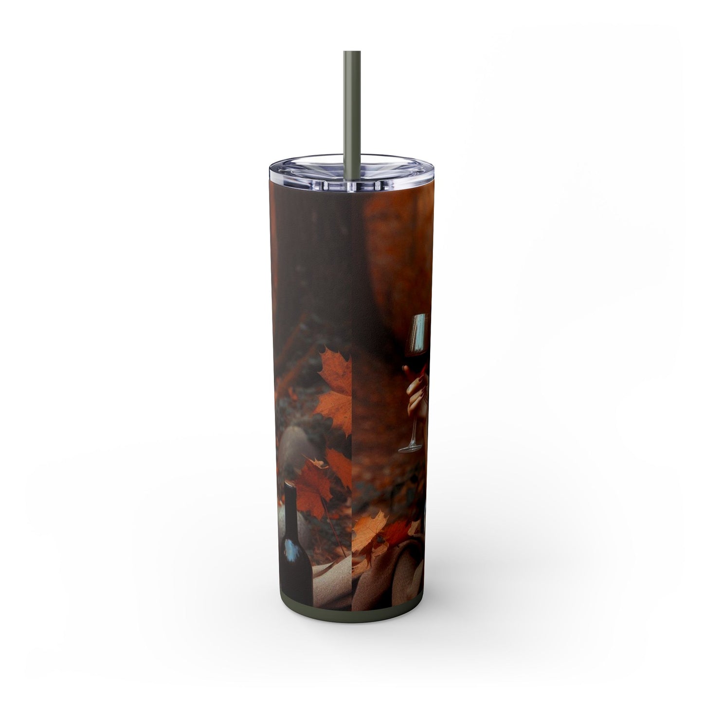 Autumn Elf Skinny Tumbler with Straw, 20oz