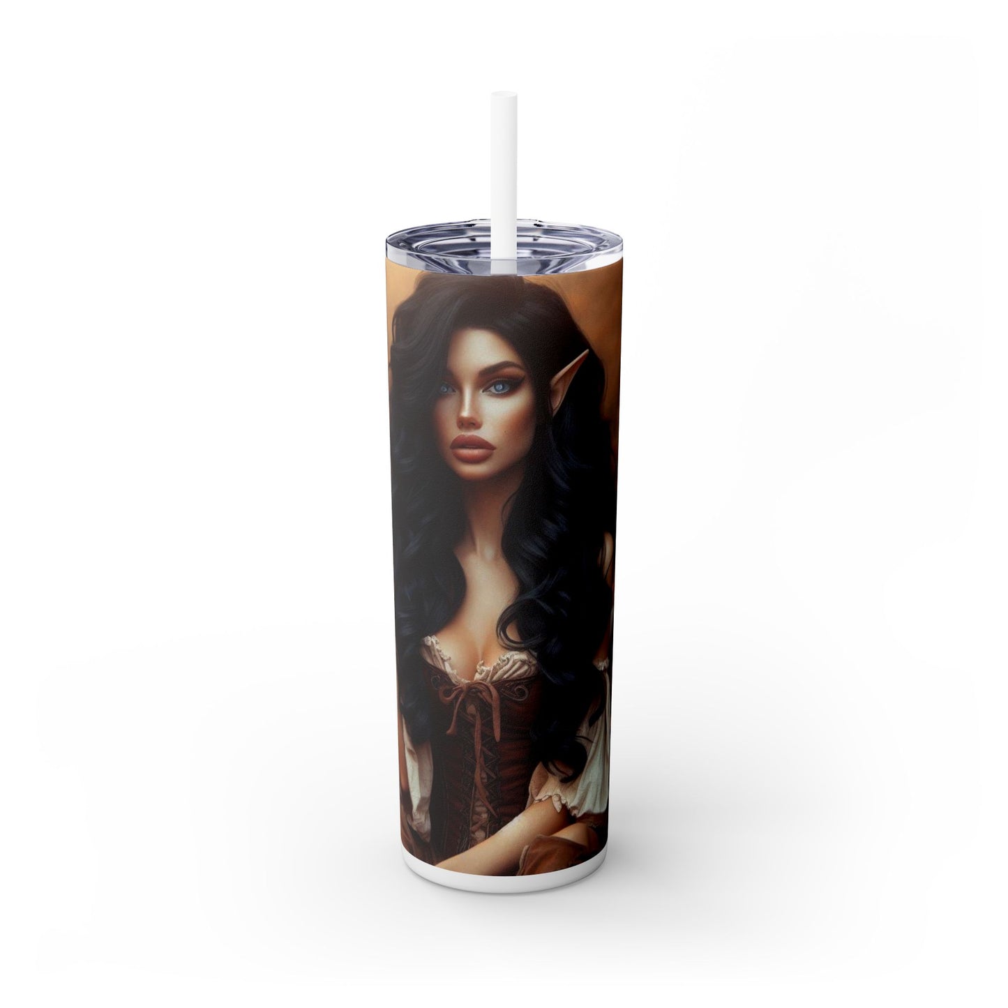 Autumn Elf Skinny Tumbler with Straw, 20oz
