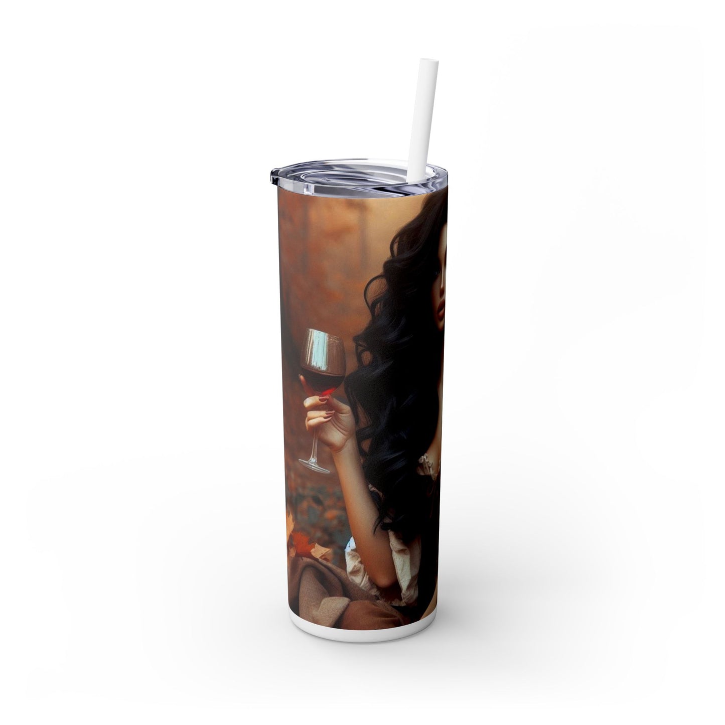 Autumn Elf Skinny Tumbler with Straw, 20oz