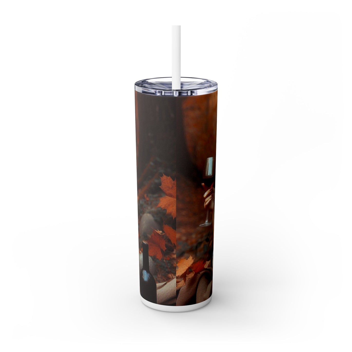 Autumn Elf Skinny Tumbler with Straw, 20oz