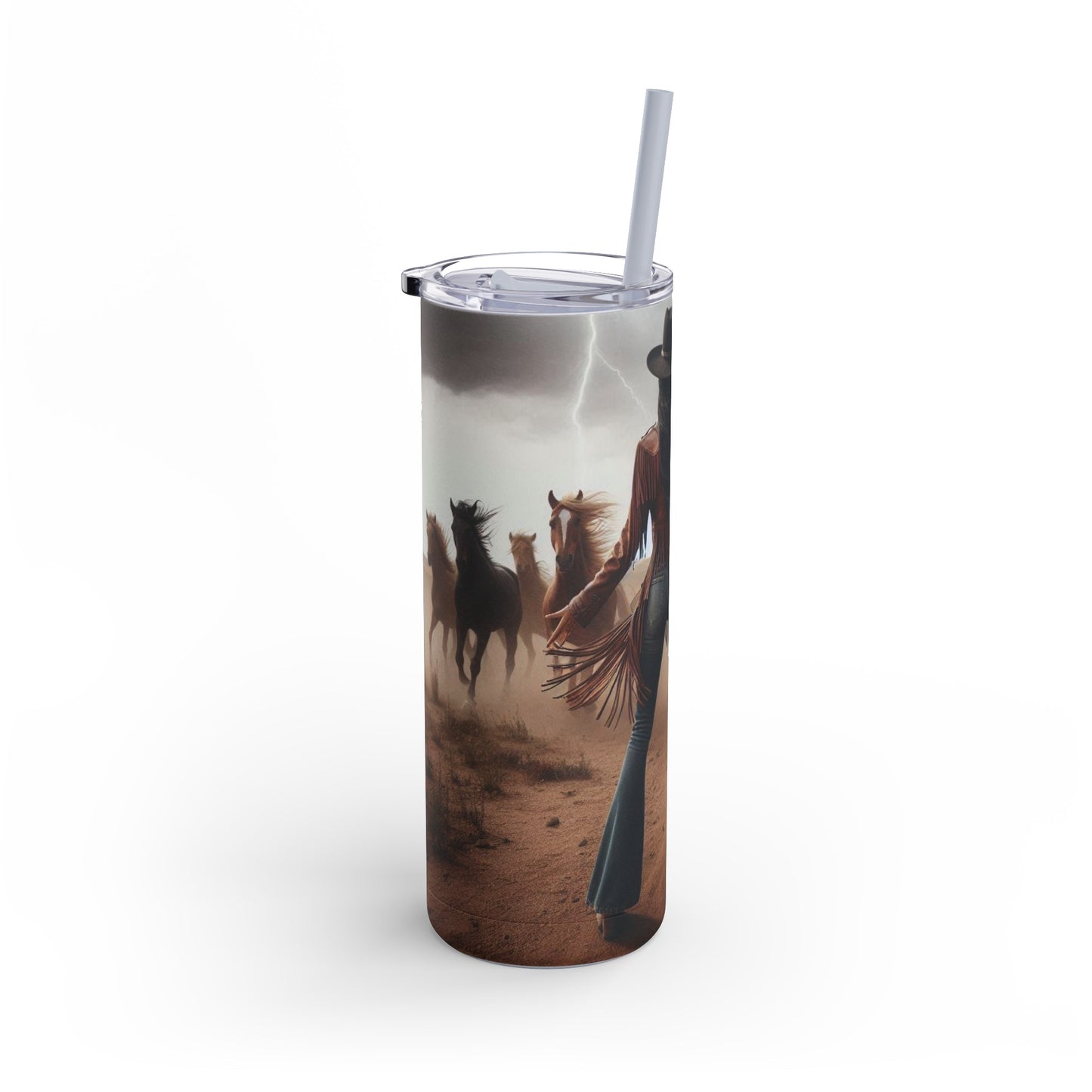 Wild Horses Cowgirl Skinny Matte Tumbler, 20oz