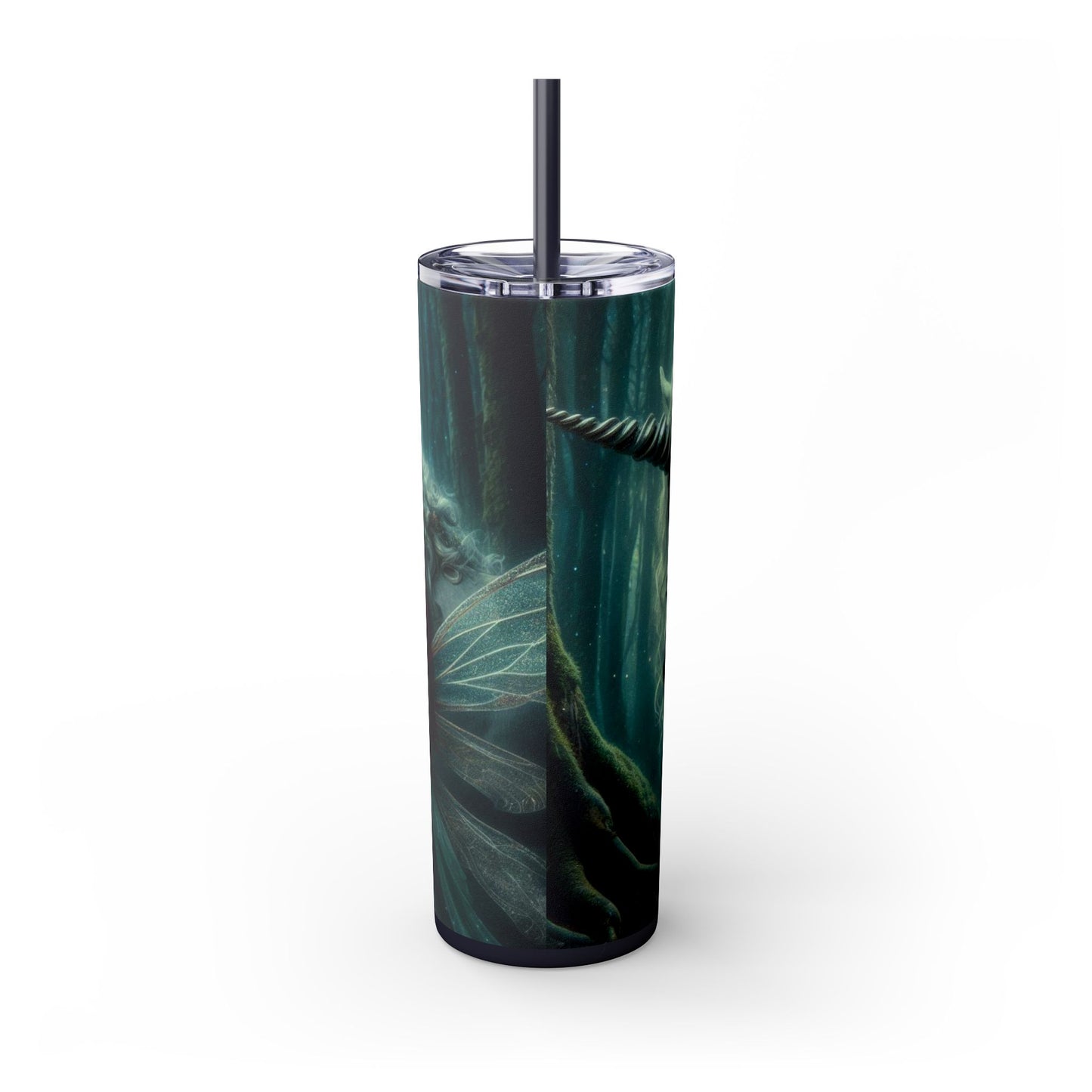 Fairy & Unicorn Skinny Tumbler with Straw, 20oz