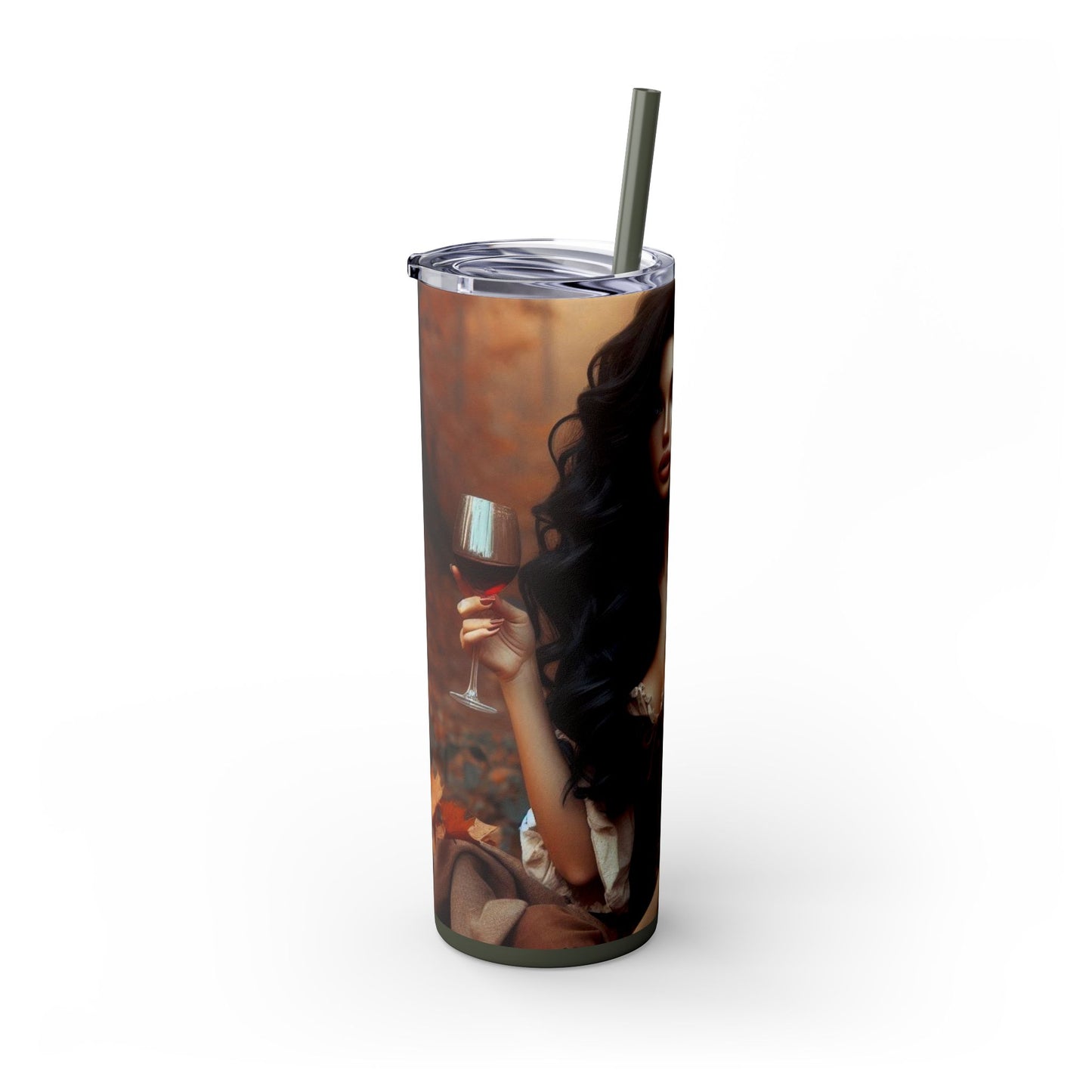 Autumn Elf Skinny Tumbler with Straw, 20oz