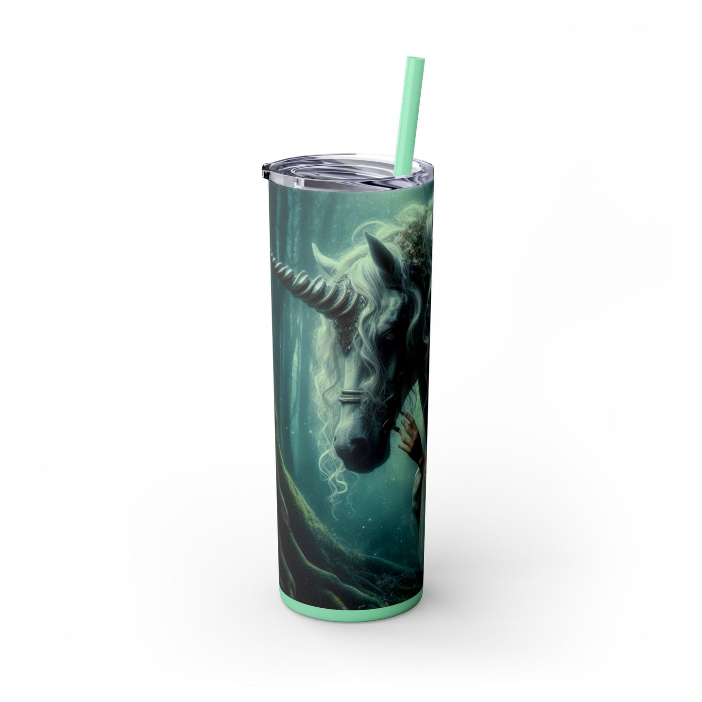 Fairy & Unicorn Skinny Tumbler with Straw, 20oz