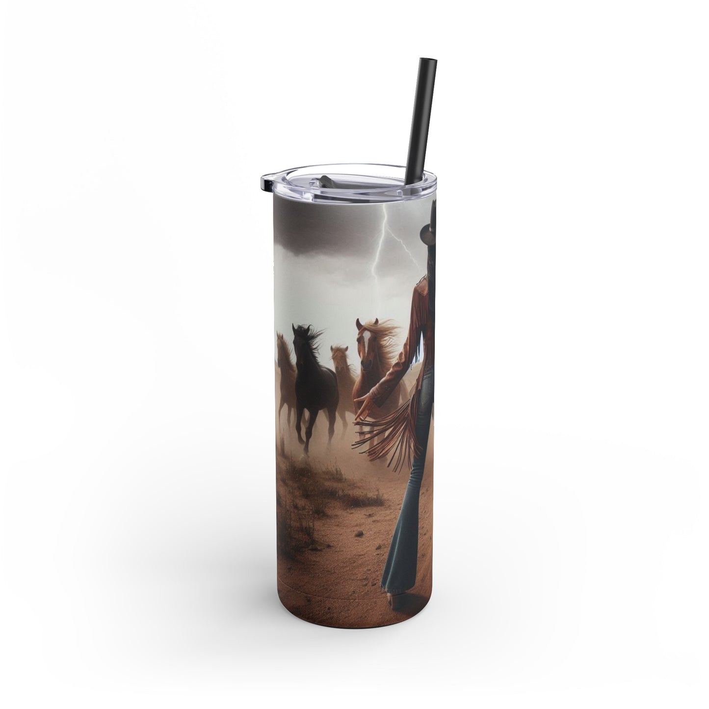 Wild Horses Cowgirl Skinny Matte Tumbler, 20oz
