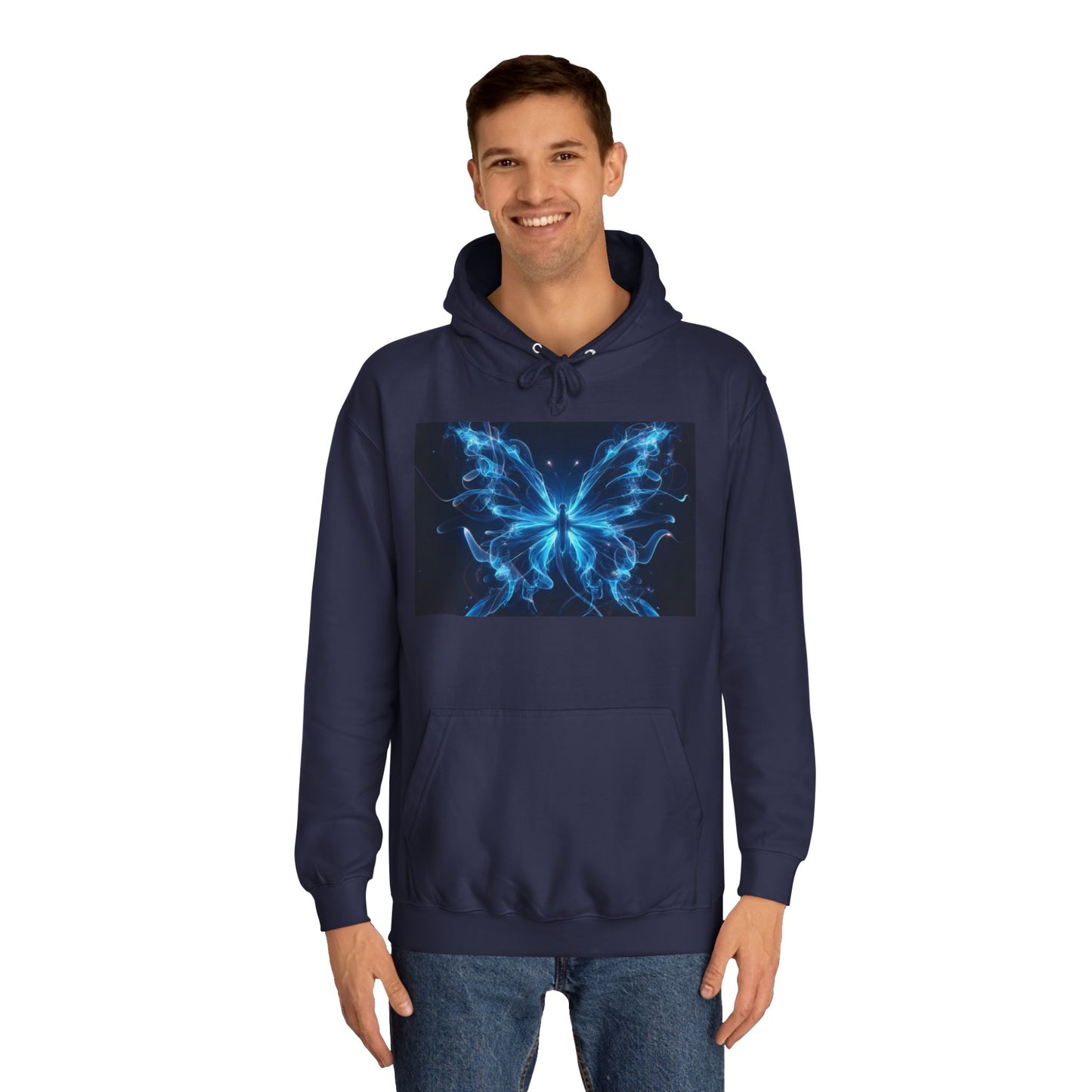 Neon Blue Butterfly Hoodie