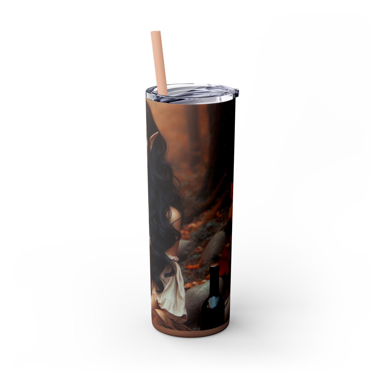 Autumn Elf Skinny Tumbler with Straw, 20oz