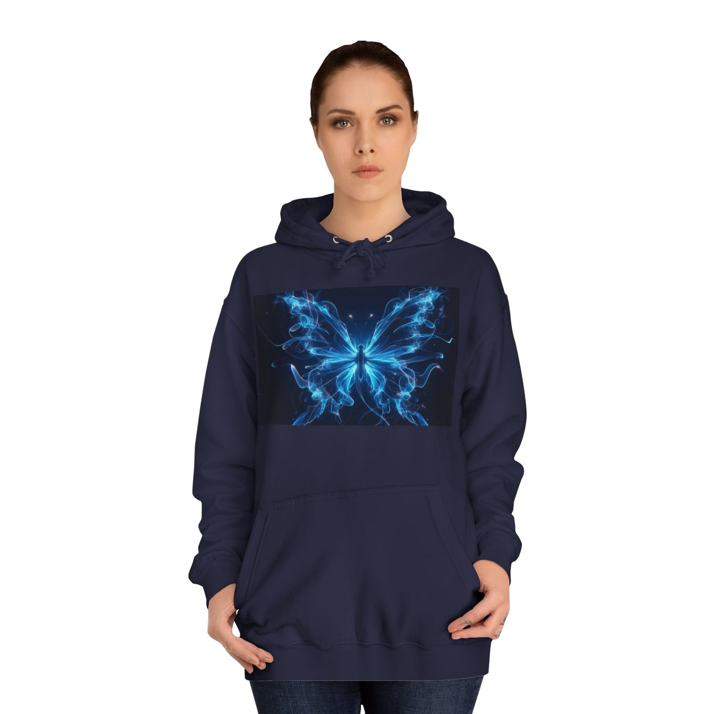 Neon Blue Butterfly Hoodie