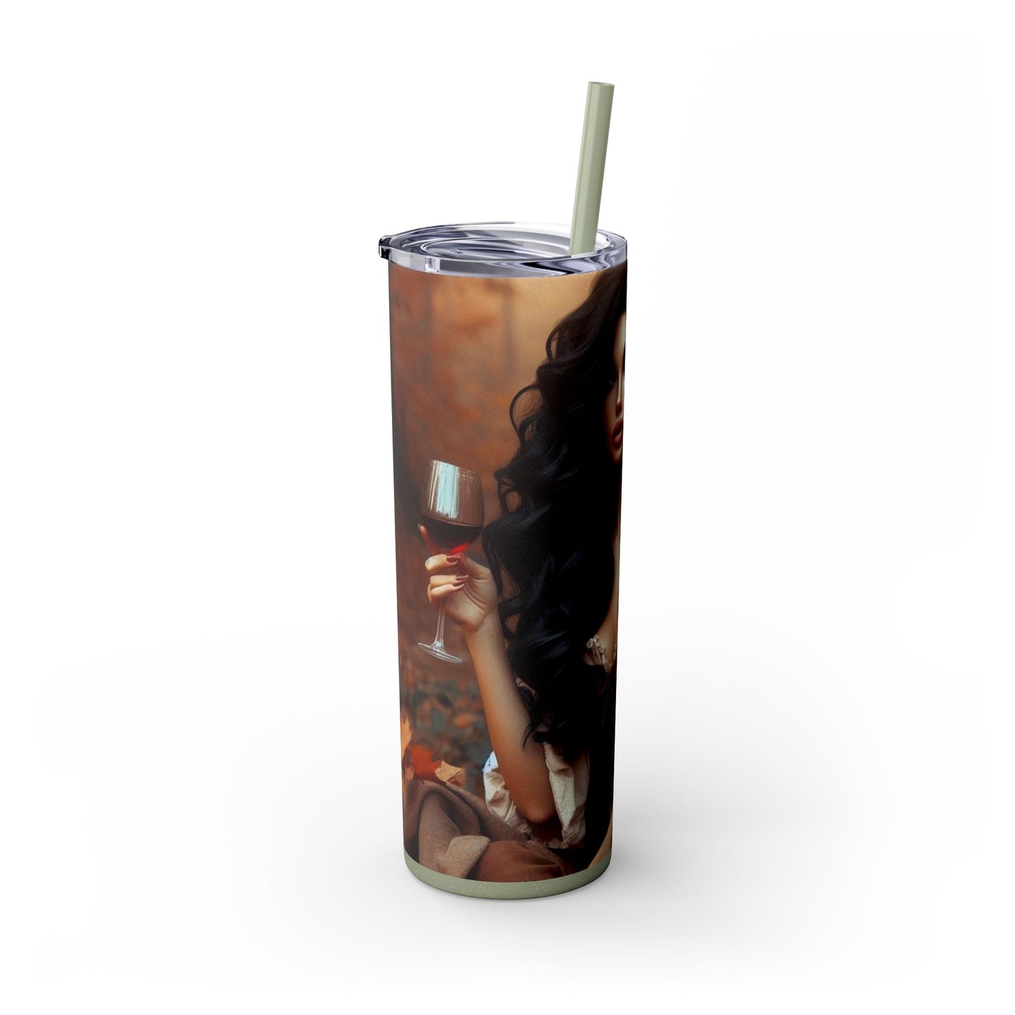 Autumn Elf Skinny Tumbler with Straw, 20oz