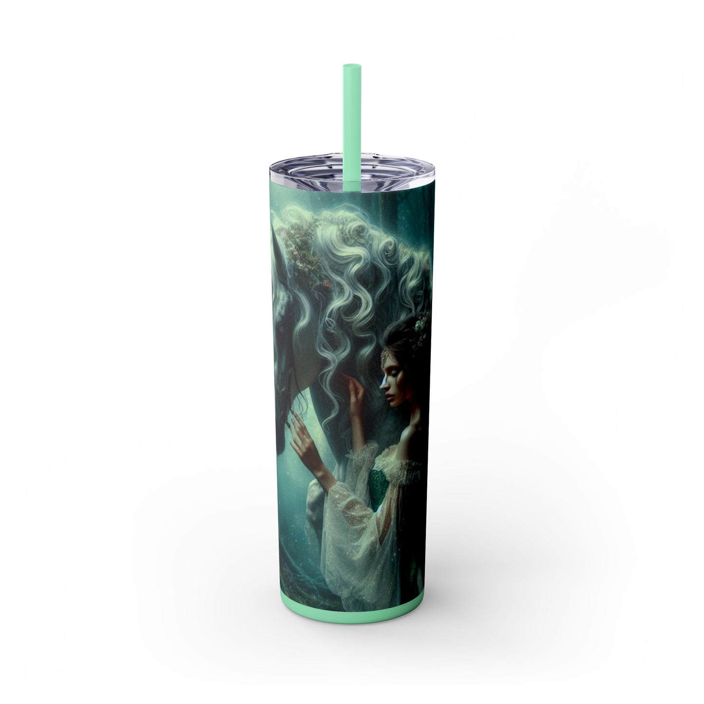 Fairy & Unicorn Skinny Tumbler with Straw, 20oz