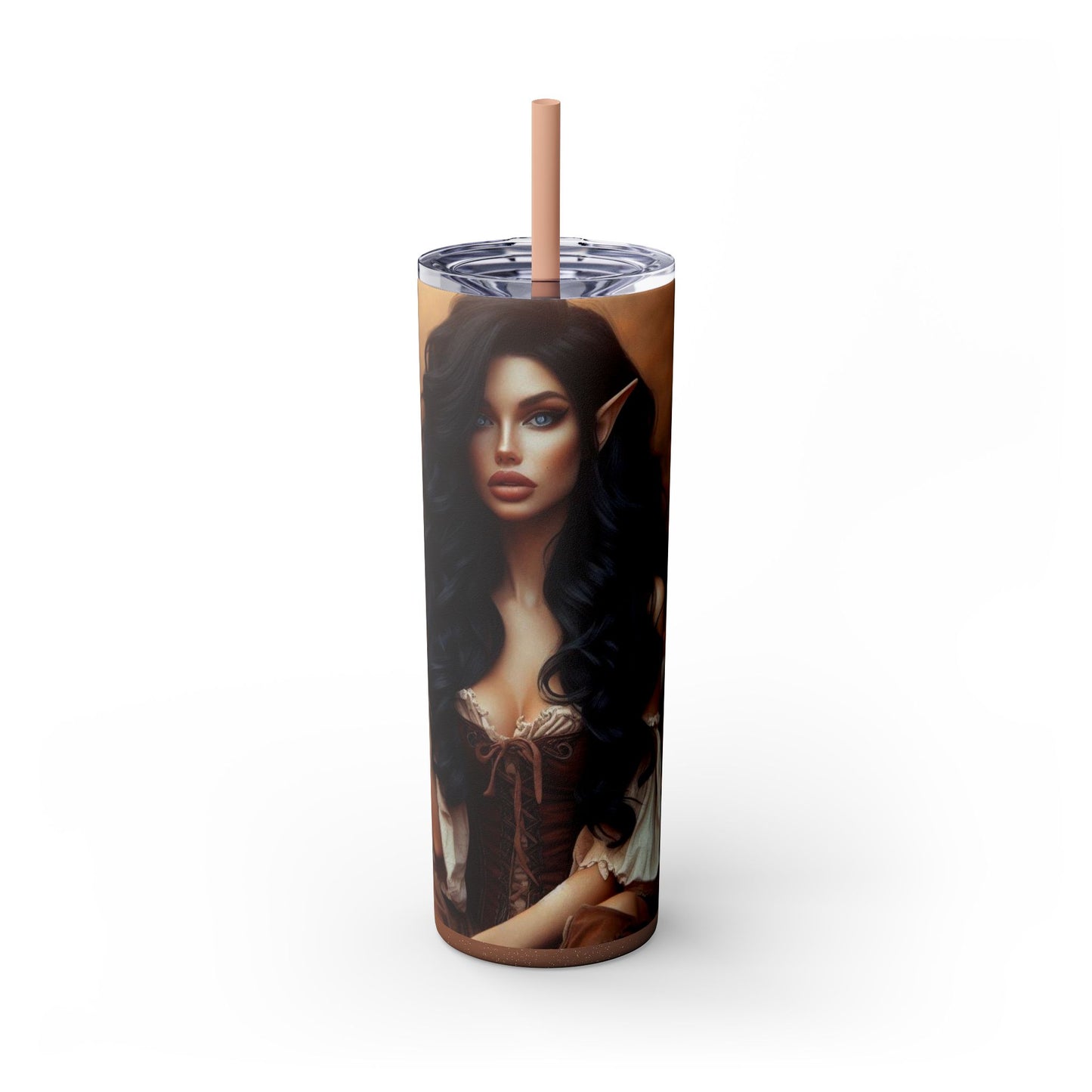 Autumn Elf Skinny Tumbler with Straw, 20oz