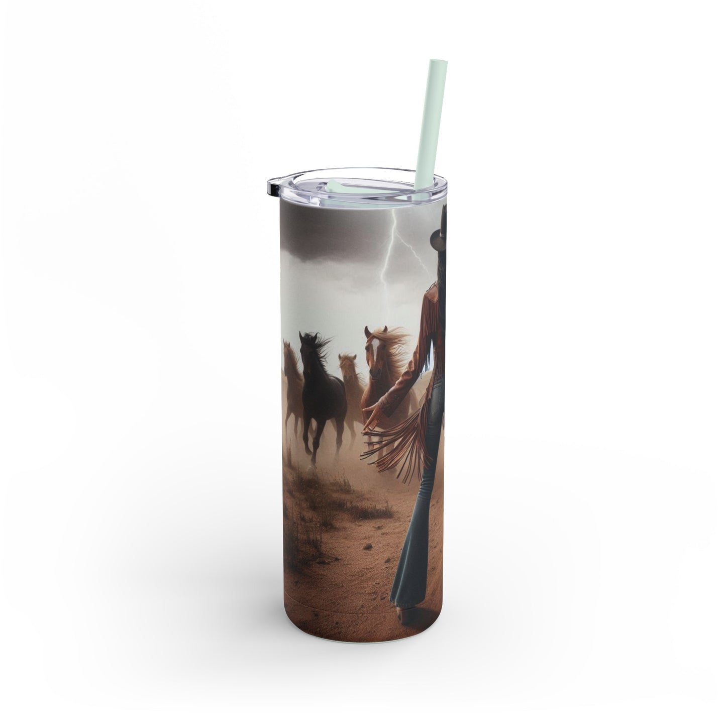 Wild Horses Cowgirl Skinny Matte Tumbler, 20oz