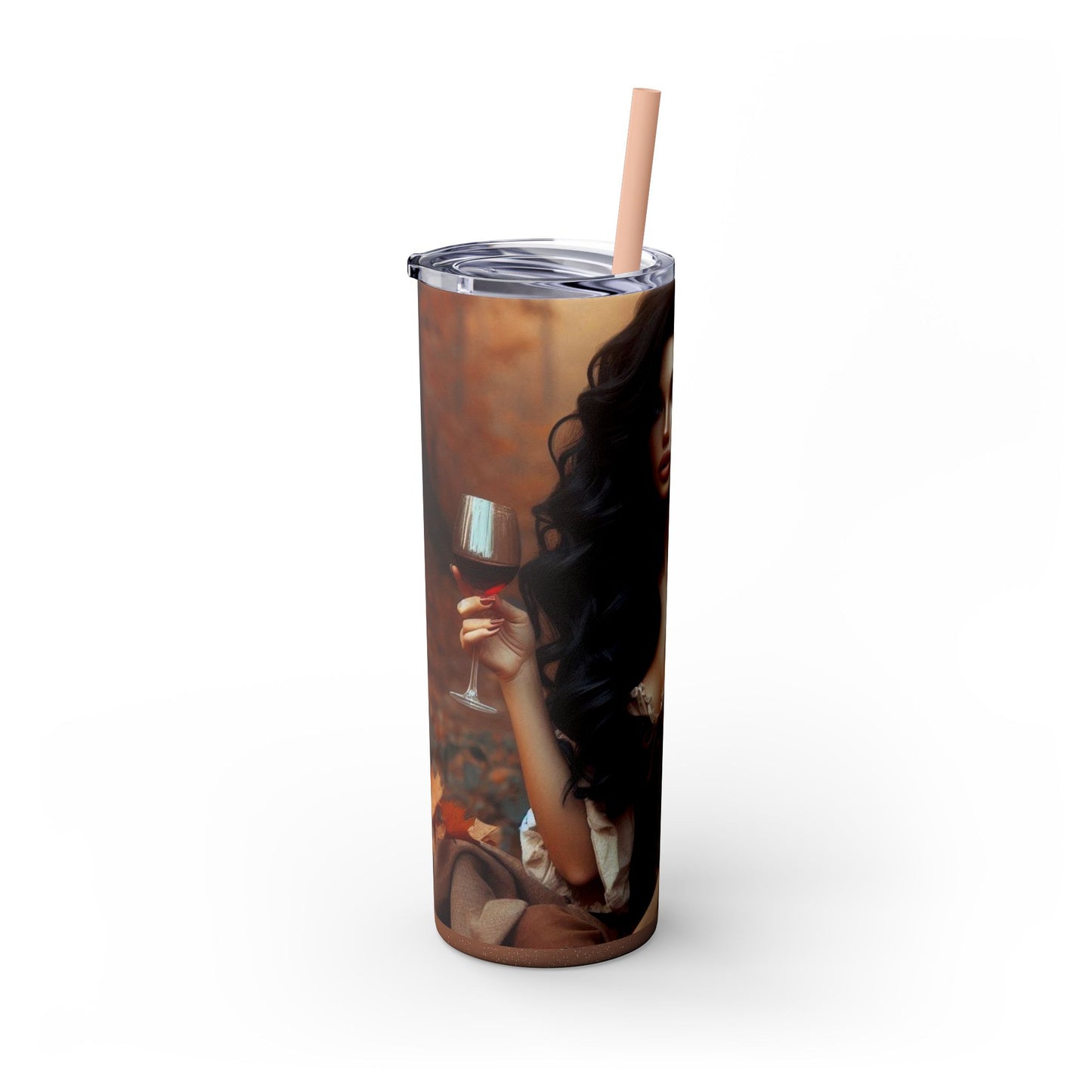 Autumn Elf Skinny Tumbler with Straw, 20oz