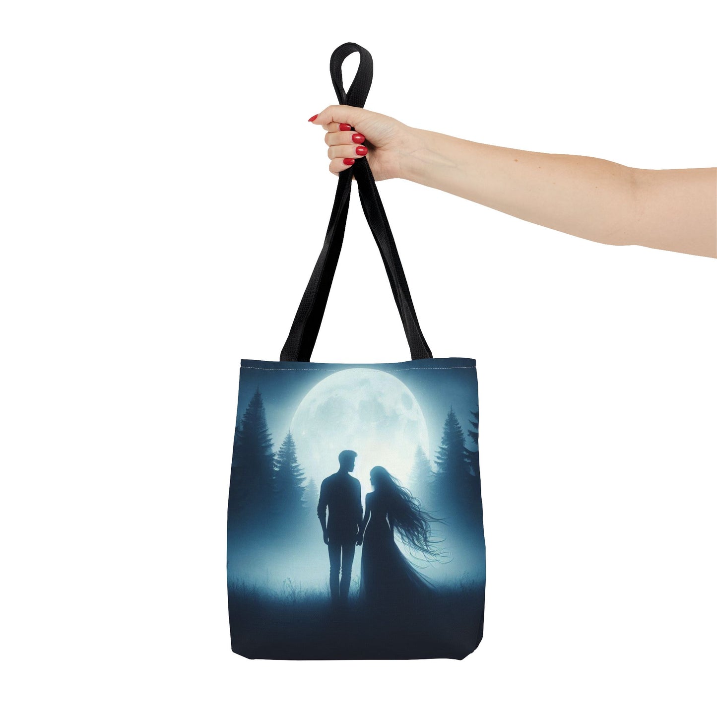 Couple Moonlight Silhouette Tote Bag (AOP)