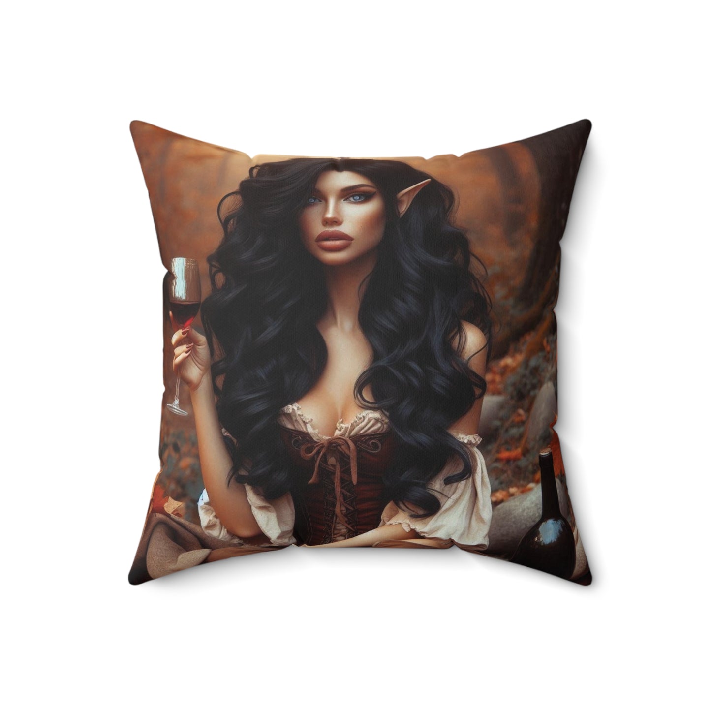 Autumn Elf Spun Polyester Square Pillow