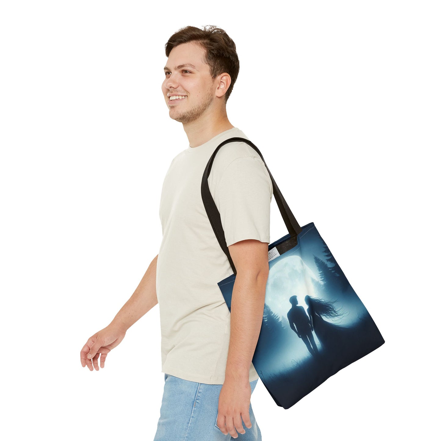 Couple Moonlight Silhouette Tote Bag (AOP)