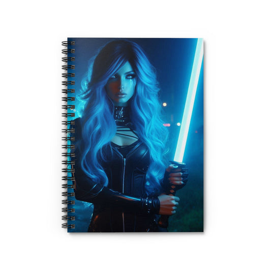 Fantasy Blue Warrior Spiral Notebook - Ruled Line