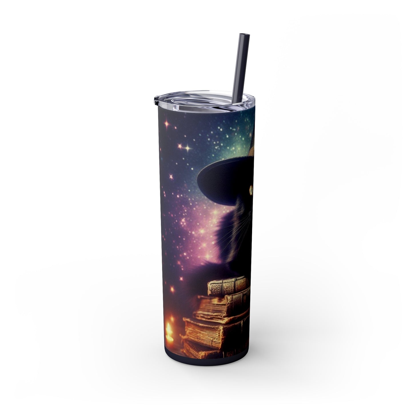 Magical Cat Skinny Tumbler with Straw, 20oz