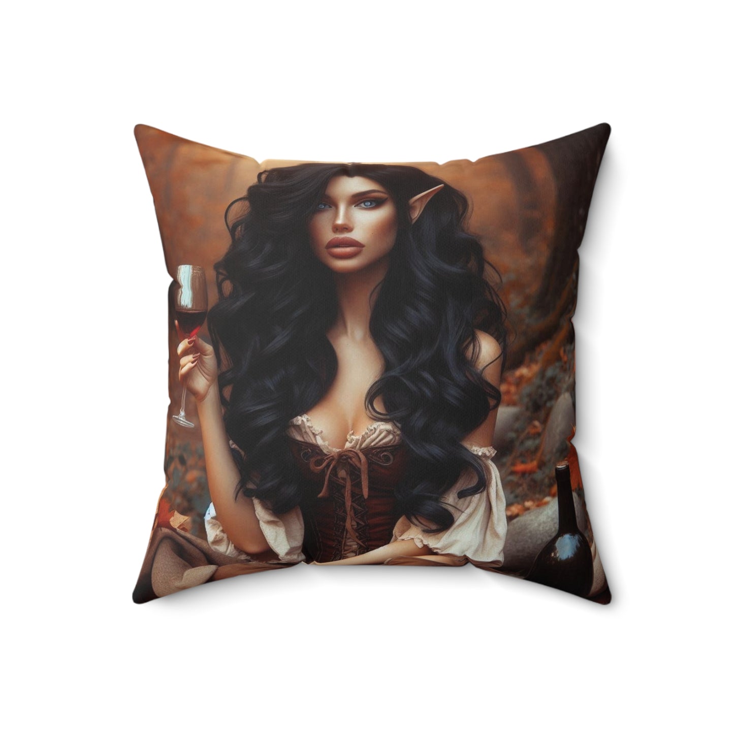 Autumn Elf Spun Polyester Square Pillow