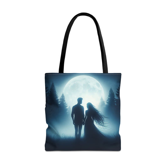 Couple Moonlight Silhouette Tote Bag (AOP)