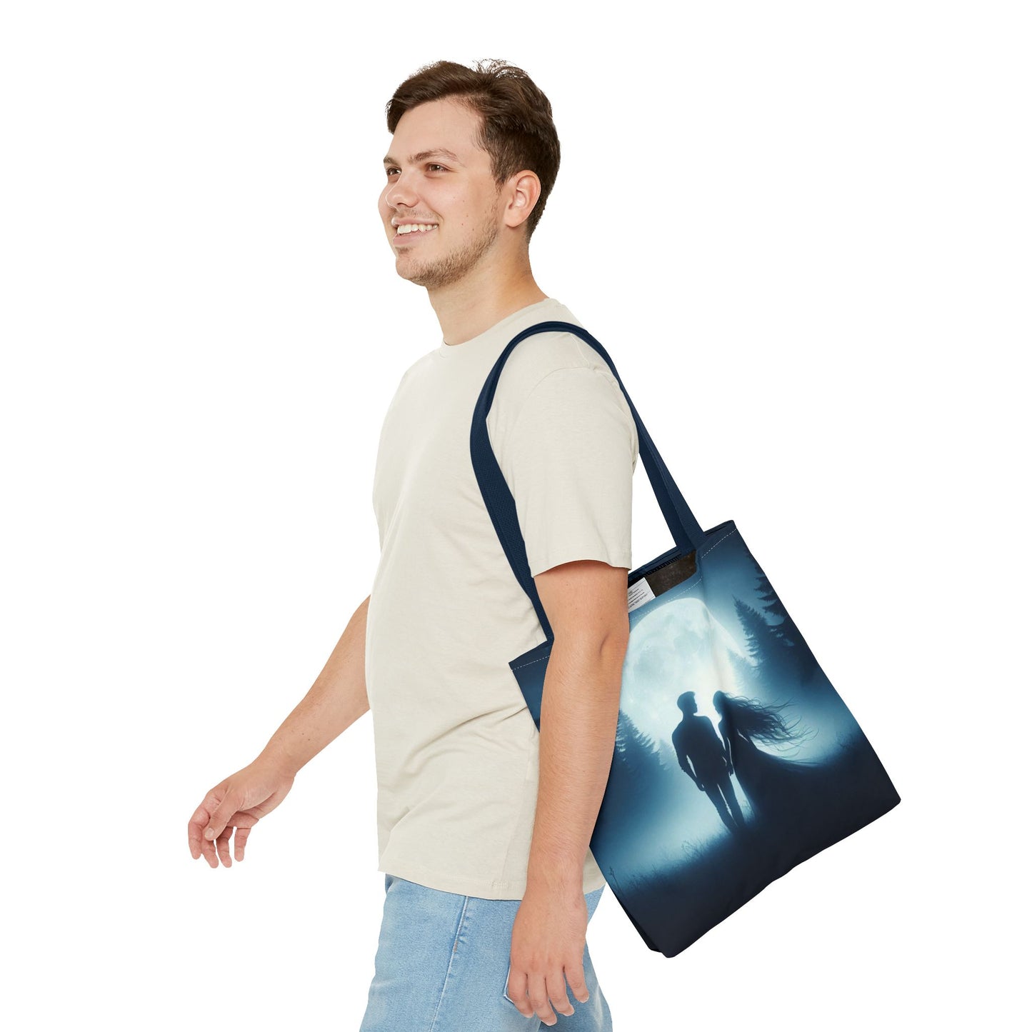 Couple Moonlight Silhouette Tote Bag (AOP)