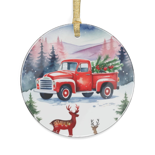 Red Truck Christmas Acrylic Ornaments