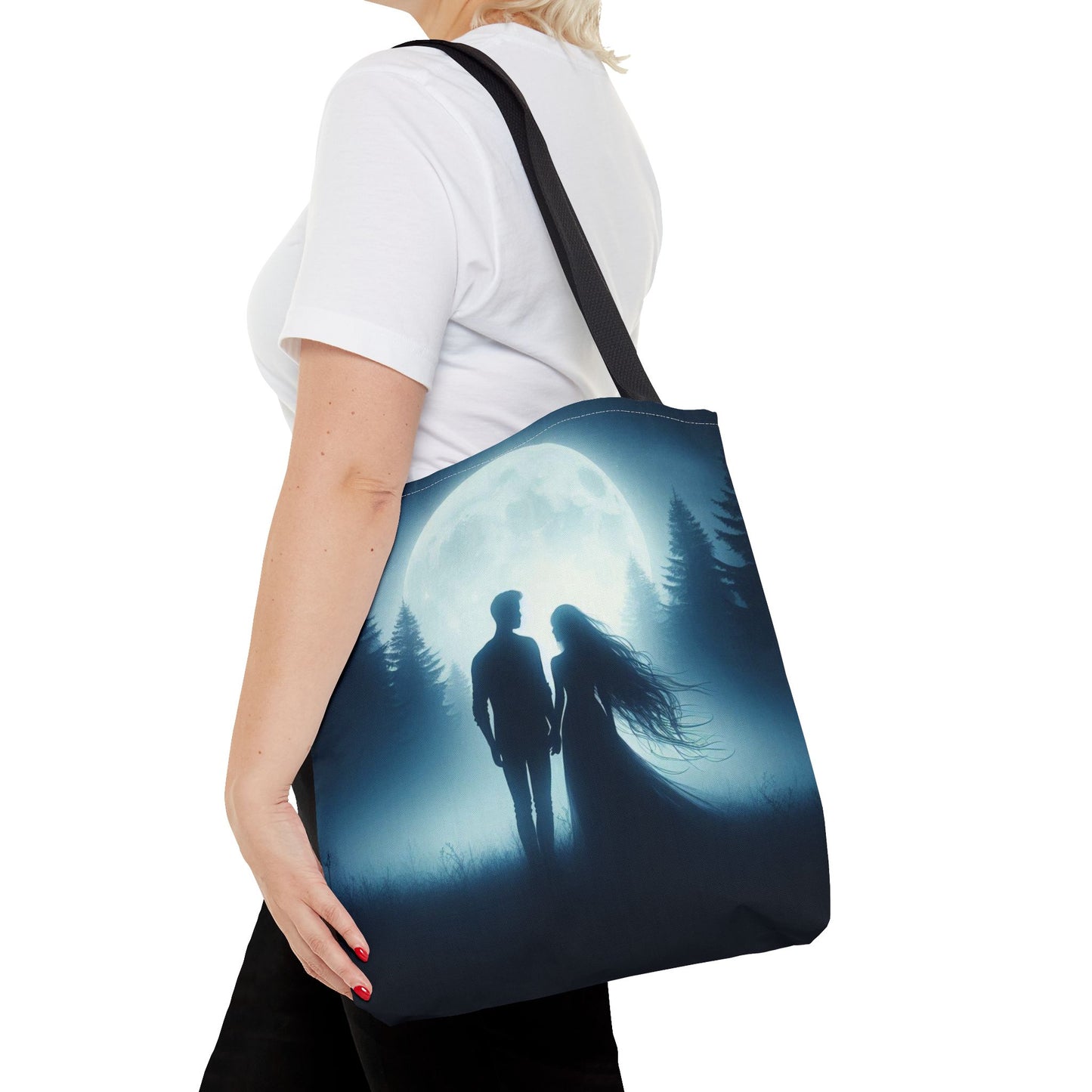 Couple Moonlight Silhouette Tote Bag (AOP)