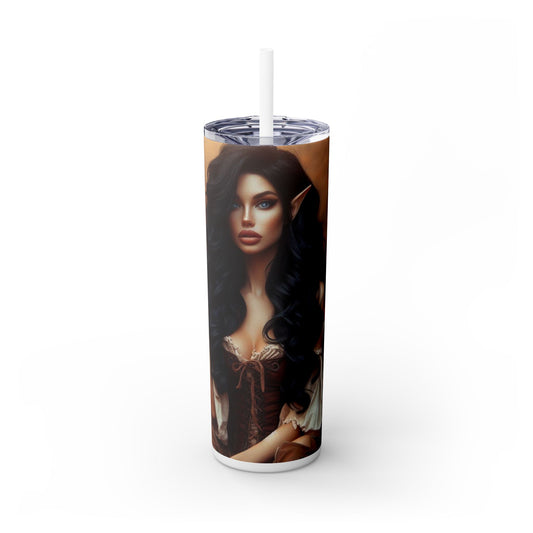 Autumn Elf Skinny Tumbler with Straw, 20oz
