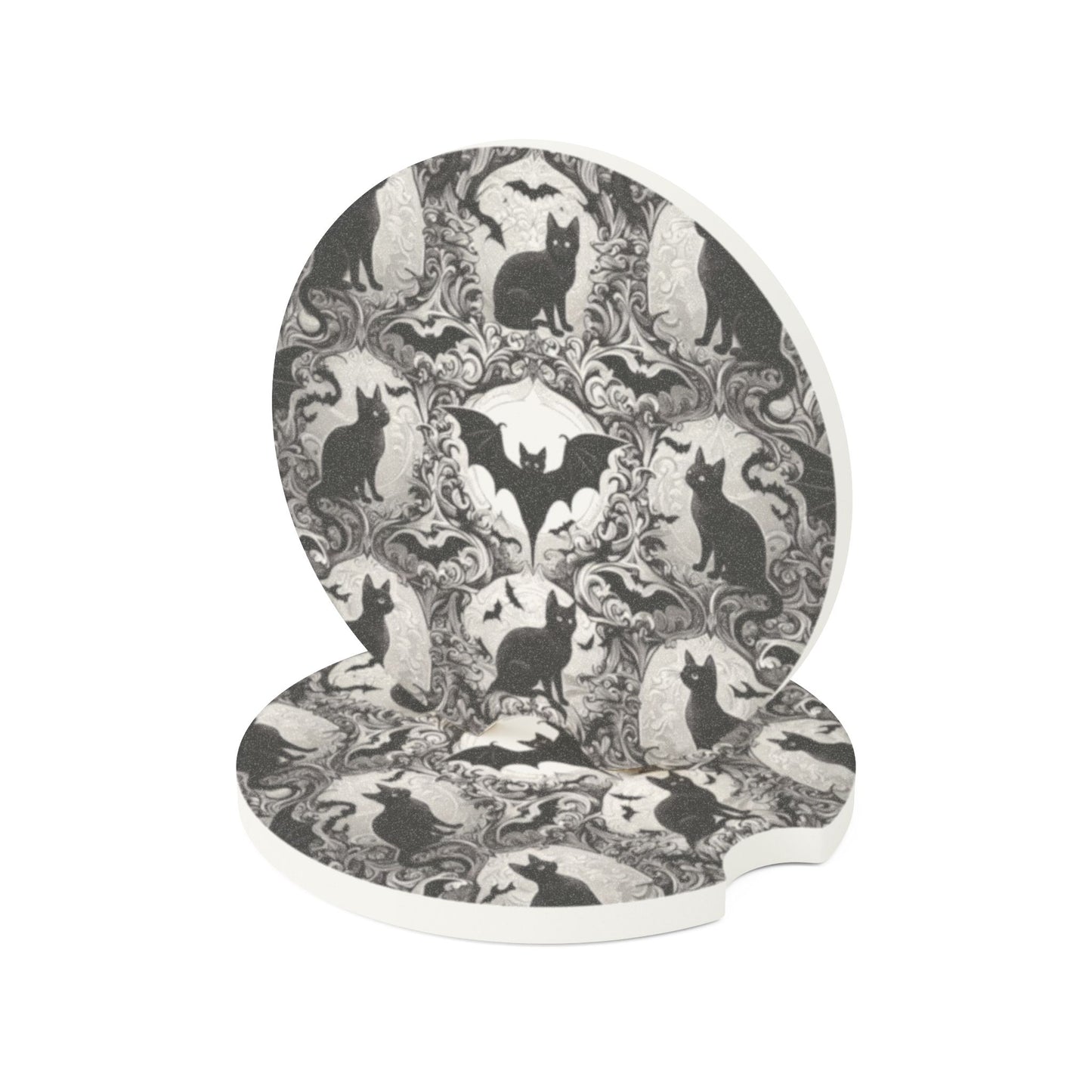 Cats and Bats Soapstone Car Coaster