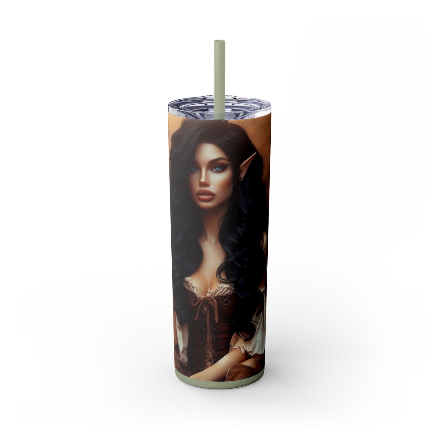 Autumn Elf Skinny Tumbler with Straw, 20oz