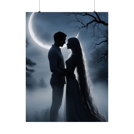 Couple Silhouette Matte Vertical Posters
