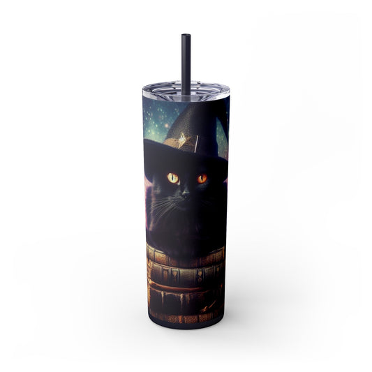 Magical Cat Skinny Tumbler with Straw, 20oz