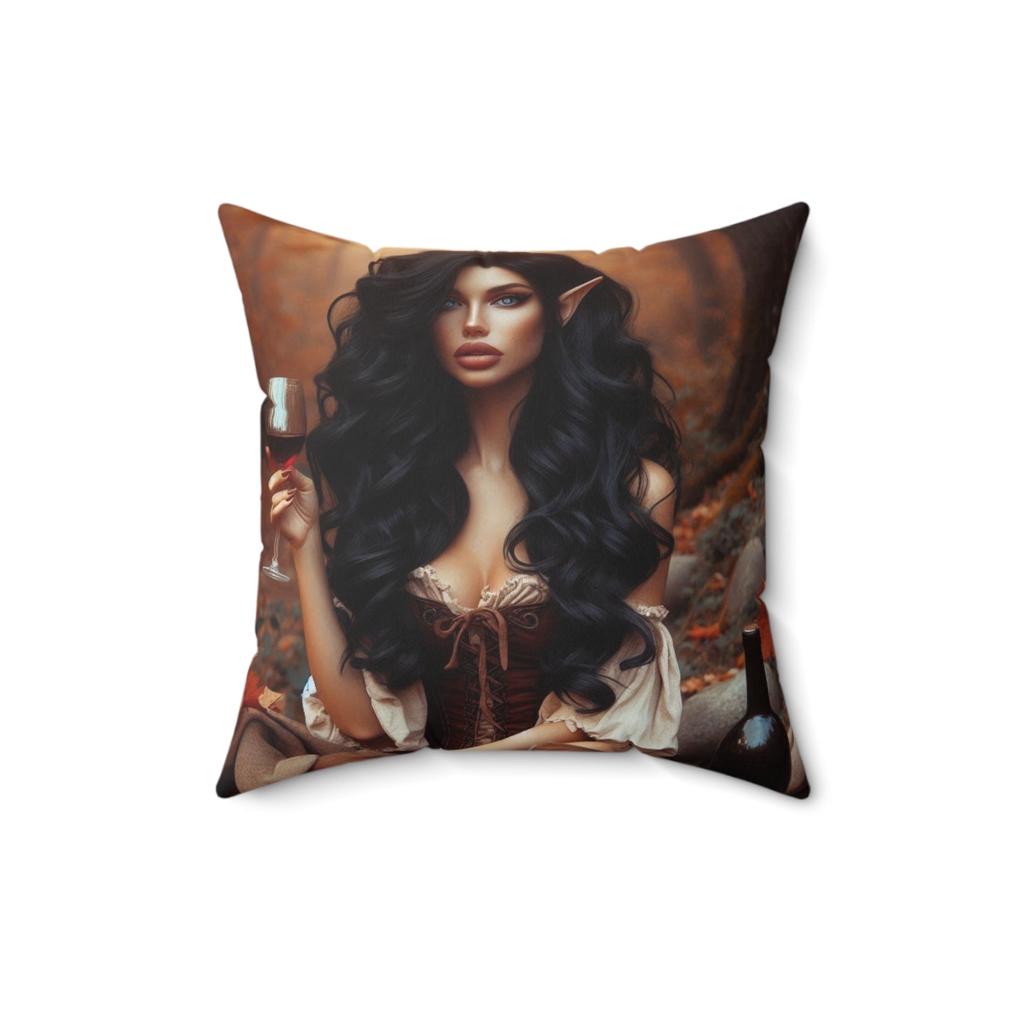 Autumn Elf Spun Polyester Square Pillow