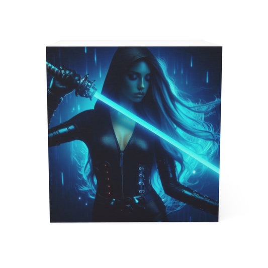 Warrior Woman in Blue Note Cube