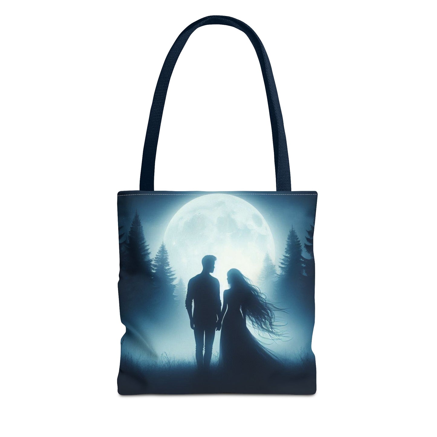 Couple Moonlight Silhouette Tote Bag (AOP)