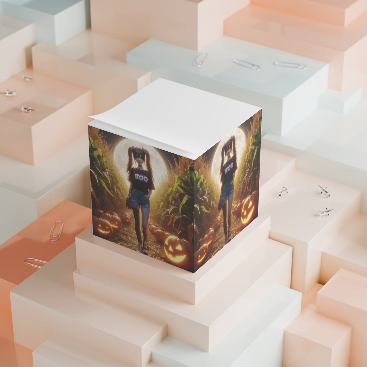 Halloween Maze Note Cube