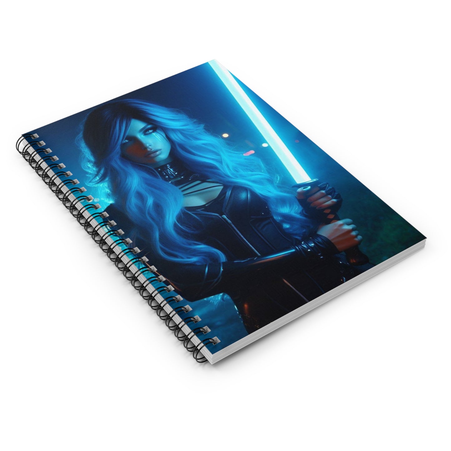 Fantasy Blue Warrior Spiral Notebook - Ruled Line