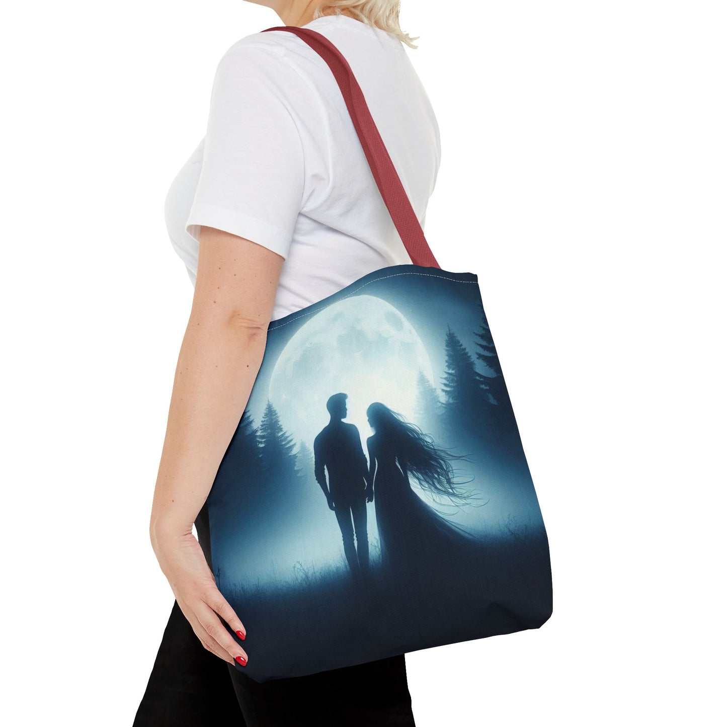 Couple Moonlight Silhouette Tote Bag (AOP)