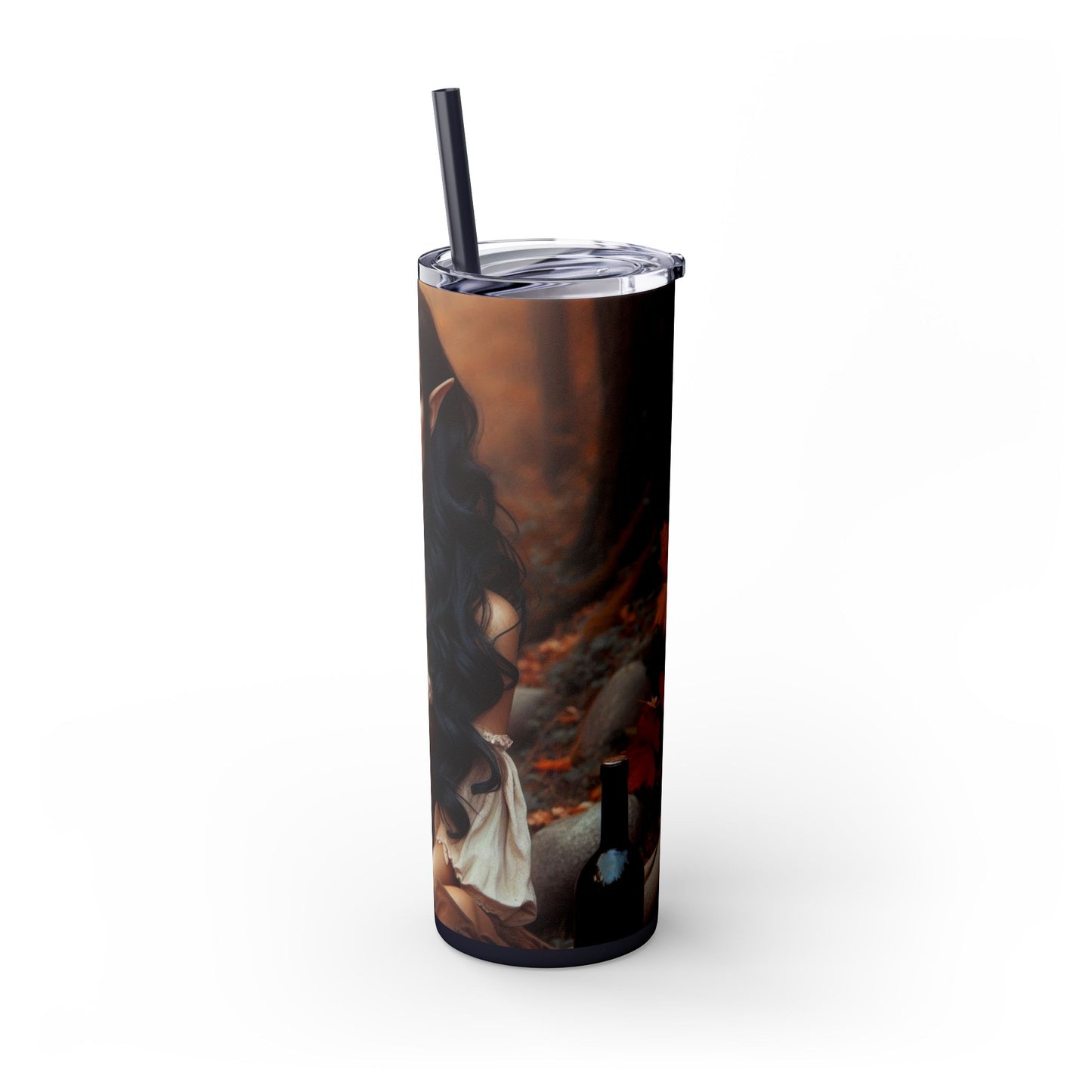 Autumn Elf Skinny Tumbler with Straw, 20oz