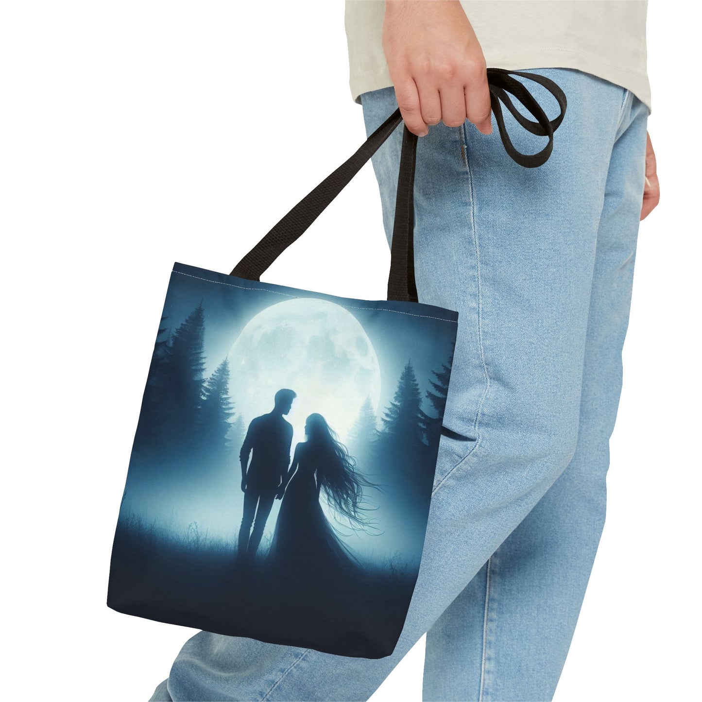 Couple Moonlight Silhouette Tote Bag (AOP)