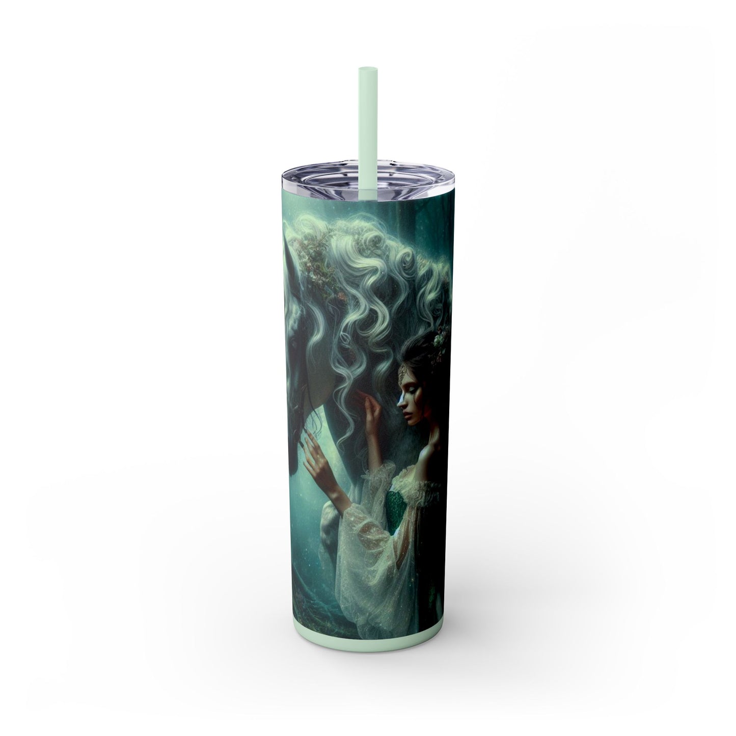 Fairy & Unicorn Skinny Tumbler with Straw, 20oz